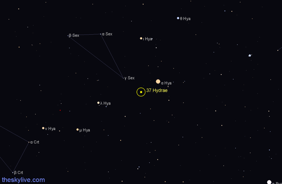 Finder chart 37 Hydrae star
