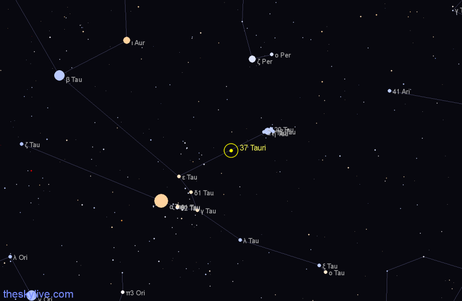 Finder chart 37 Tauri star