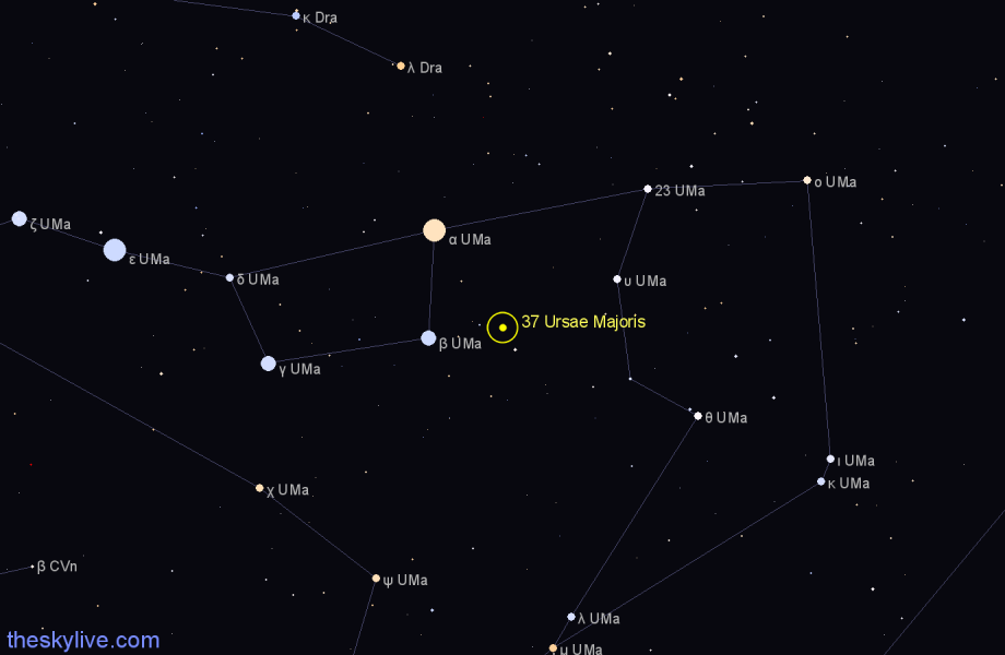 Finder chart 37 Ursae Majoris star