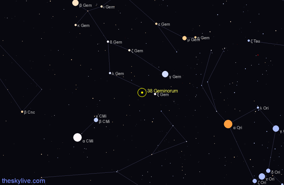 Finder chart 38 Geminorum star