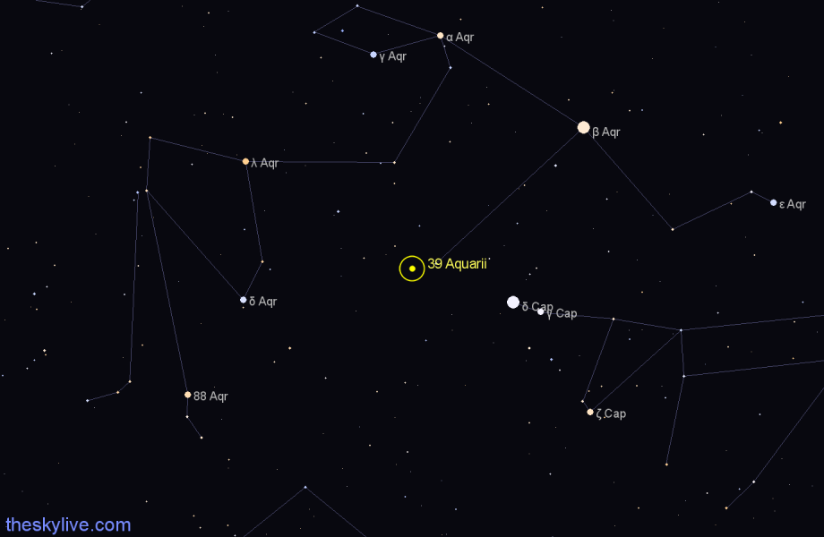 Finder chart 39 Aquarii star