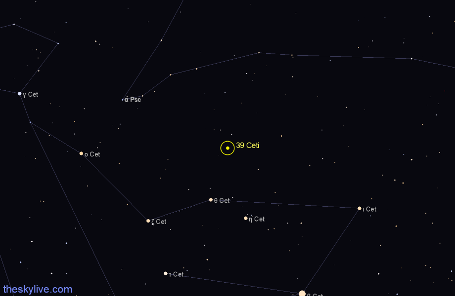 Finder chart 39 Ceti star
