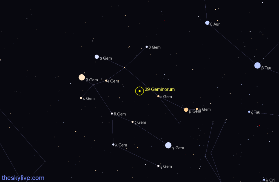 Finder chart 39 Geminorum star