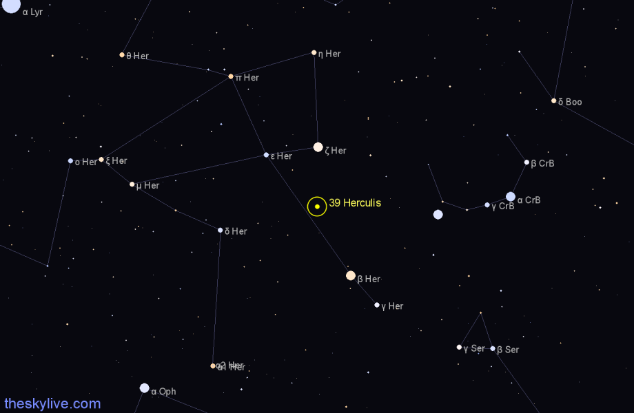 Finder chart 39 Herculis star