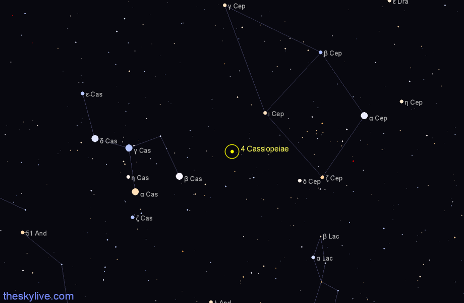 Finder chart 4 Cassiopeiae star