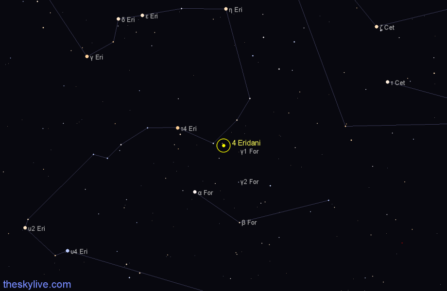 Finder chart 4 Eridani star