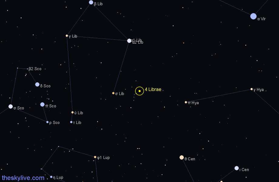 Finder chart 4 Librae star