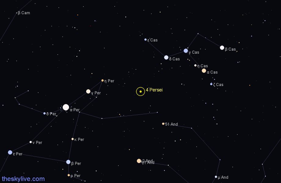 Finder chart 4 Persei star