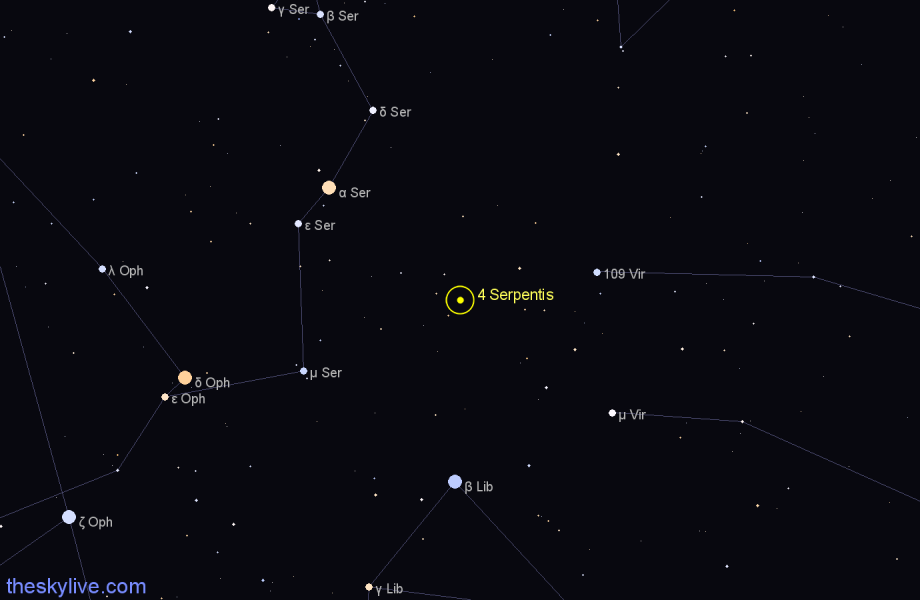 Finder chart 4 Serpentis star