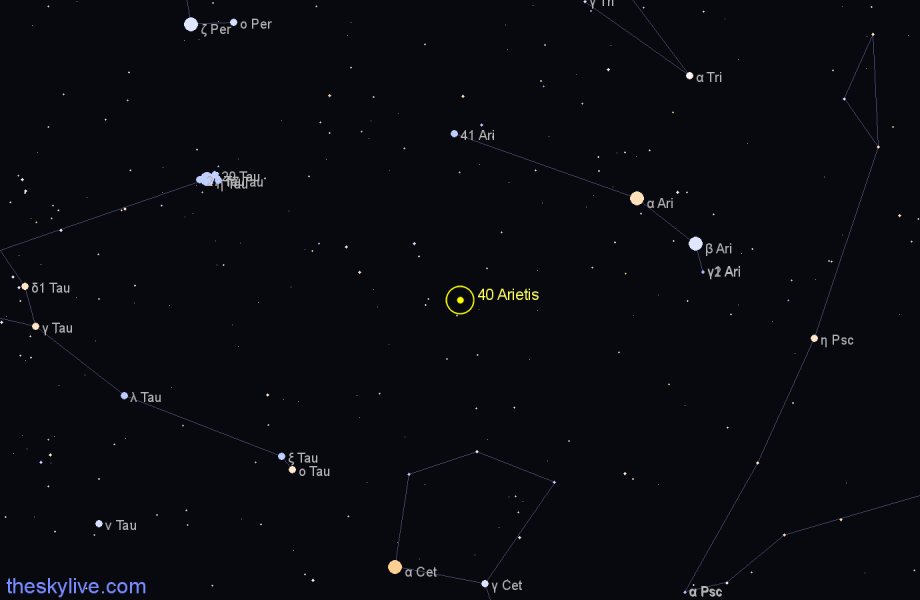 Finder chart 40 Arietis star
