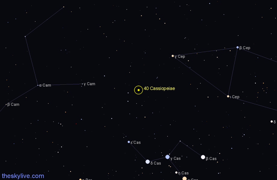 Finder chart 40 Cassiopeiae star