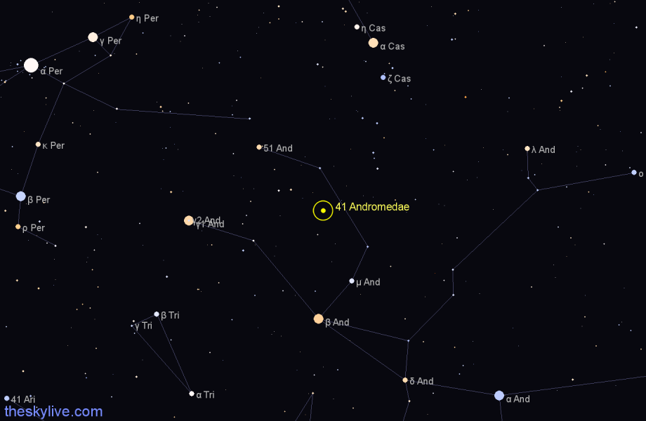 Finder chart 41 Andromedae star