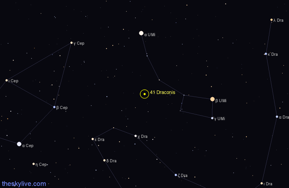Finder chart 41 Draconis star
