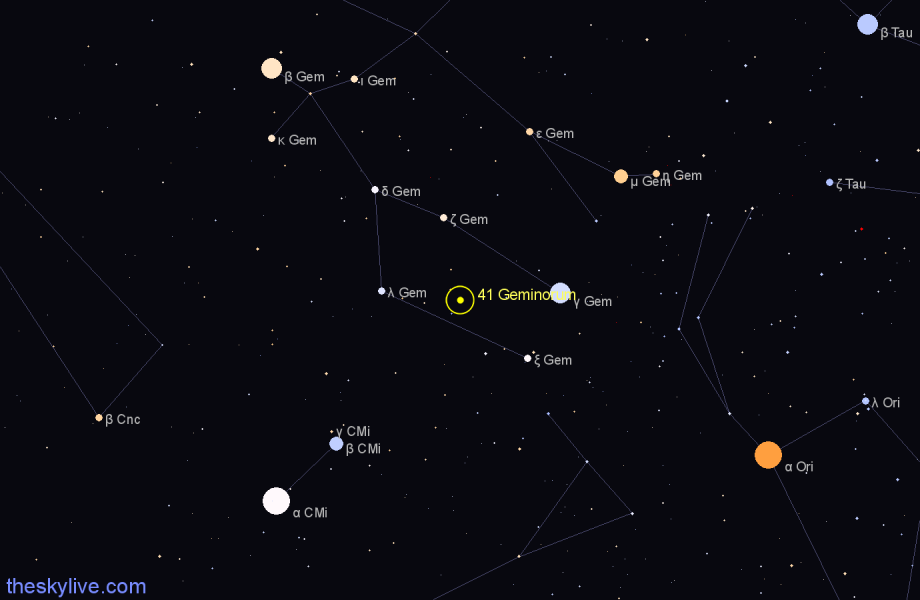 Finder chart 41 Geminorum star