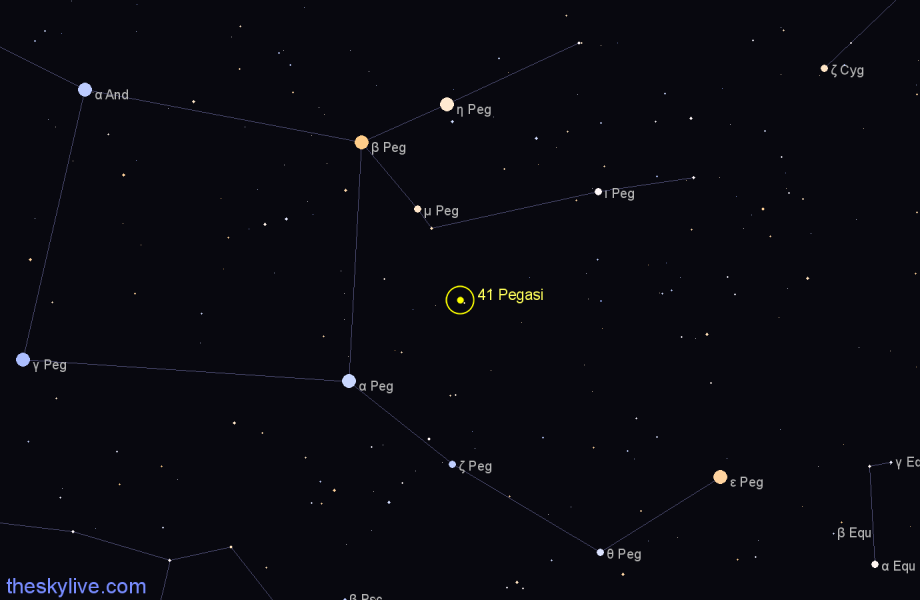 Finder chart 41 Pegasi star