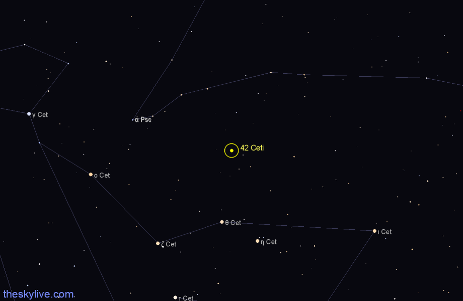 Finder chart 42 Ceti star