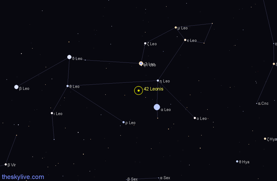 Finder chart 42 Leonis star