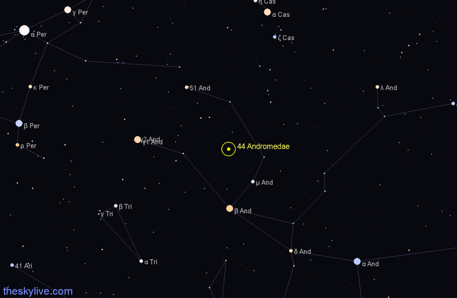 Finder chart 44 Andromedae star