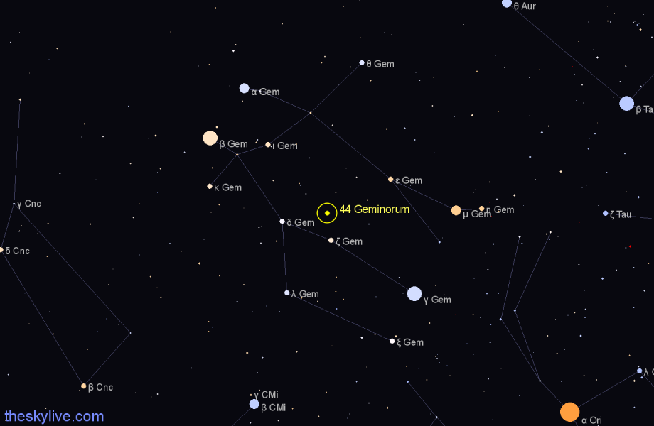 Finder chart 44 Geminorum star
