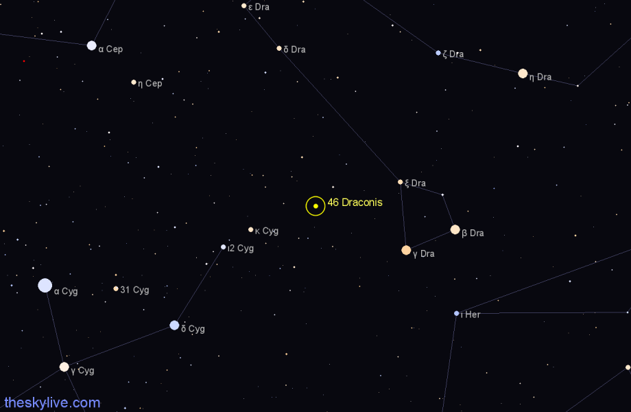 Finder chart 46 Draconis star