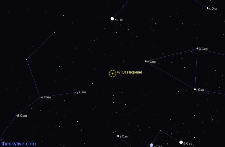 Finder chart 47 Cassiopeiae star