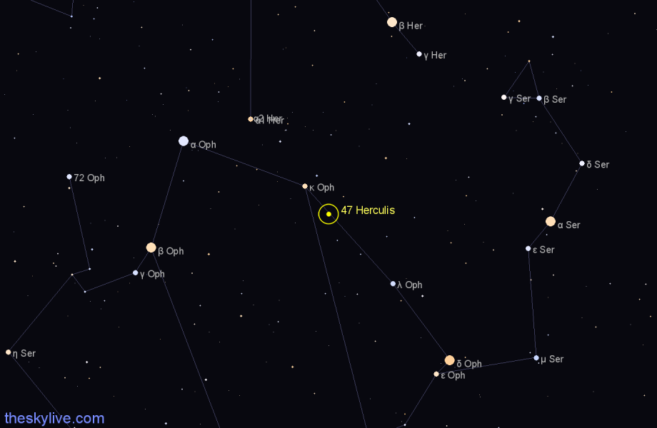Finder chart 47 Herculis star