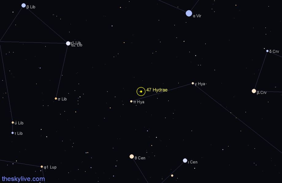 Finder chart 47 Hydrae star