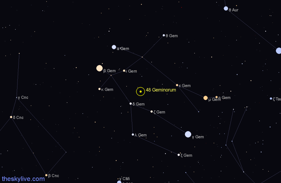Finder chart 48 Geminorum star