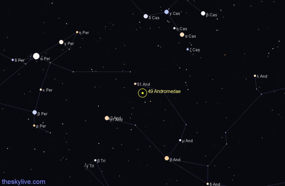 49 Andromedae - Star in Andromeda | TheSkyLive.com