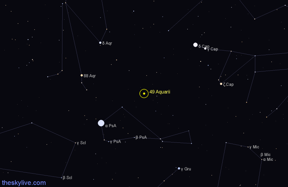Finder chart 49 Aquarii star