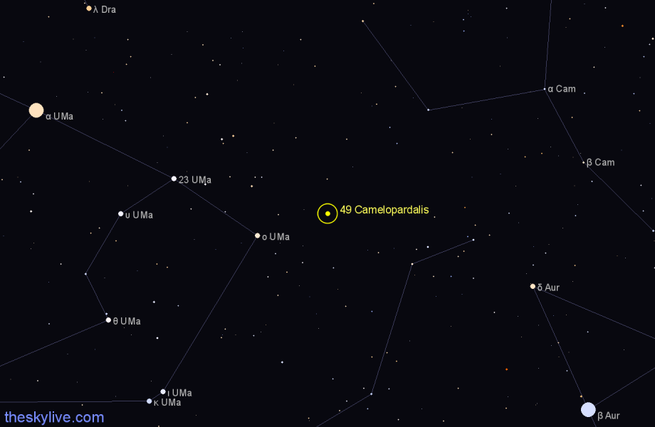 Finder chart 49 Camelopardalis star