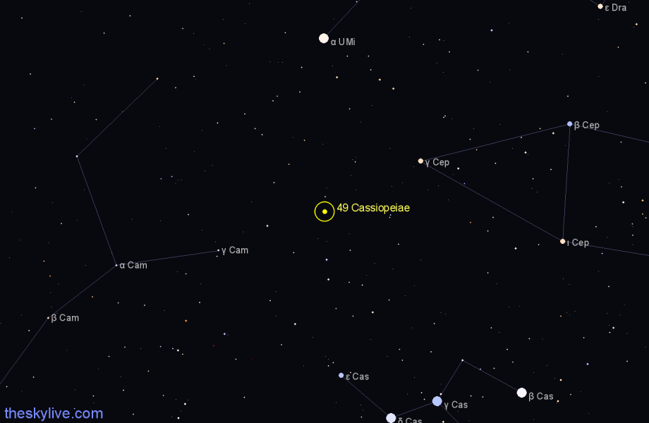 Finder chart 49 Cassiopeiae star