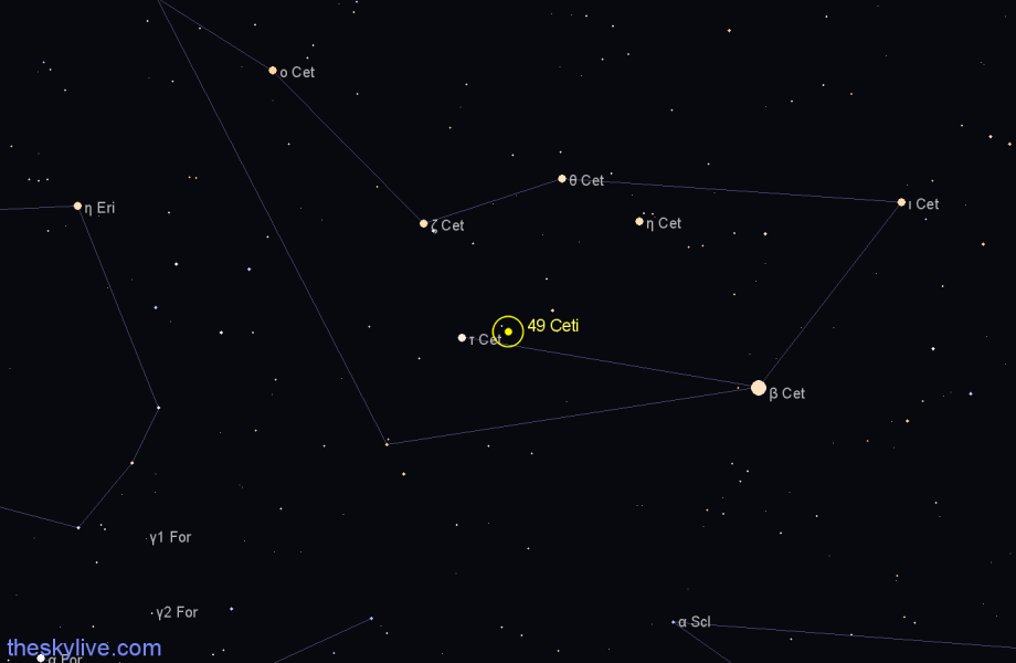 Finder chart 49 Ceti star