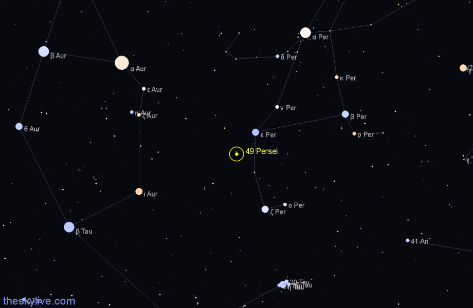 Finder chart 49 Persei star