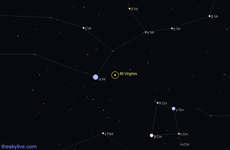 Finder chart 49 Virginis star