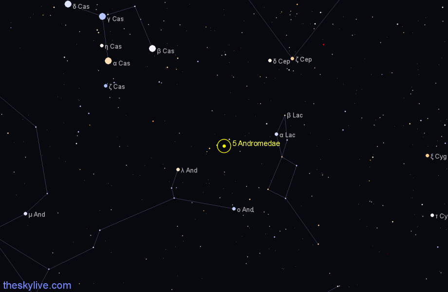 Finder chart 5 Andromedae star