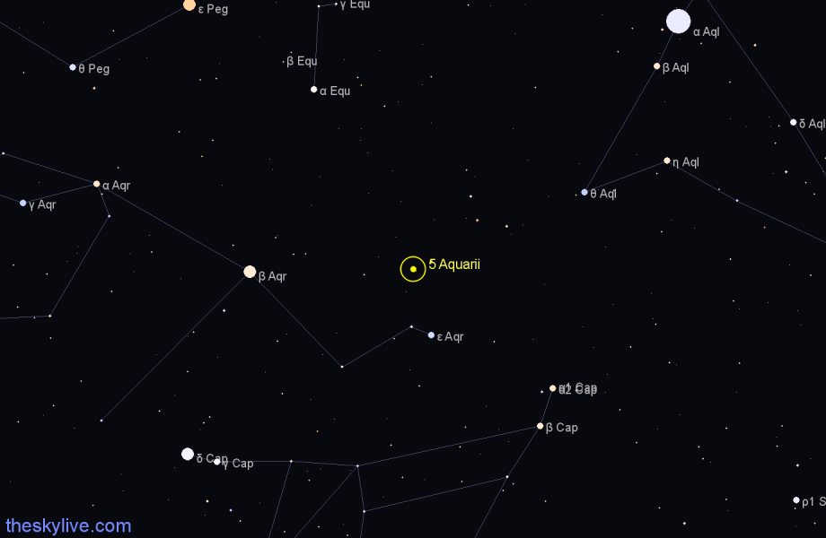 Finder chart 5 Aquarii star