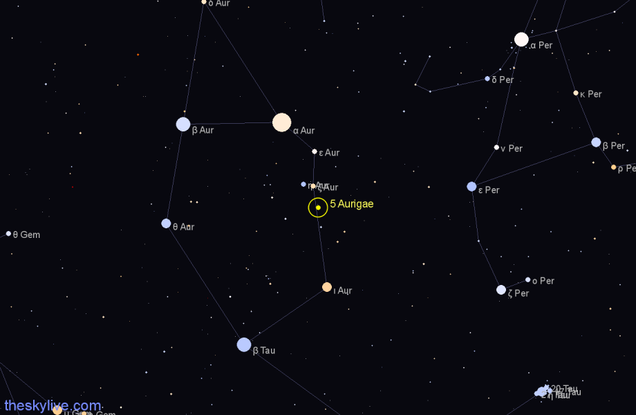 Finder chart 5 Aurigae star