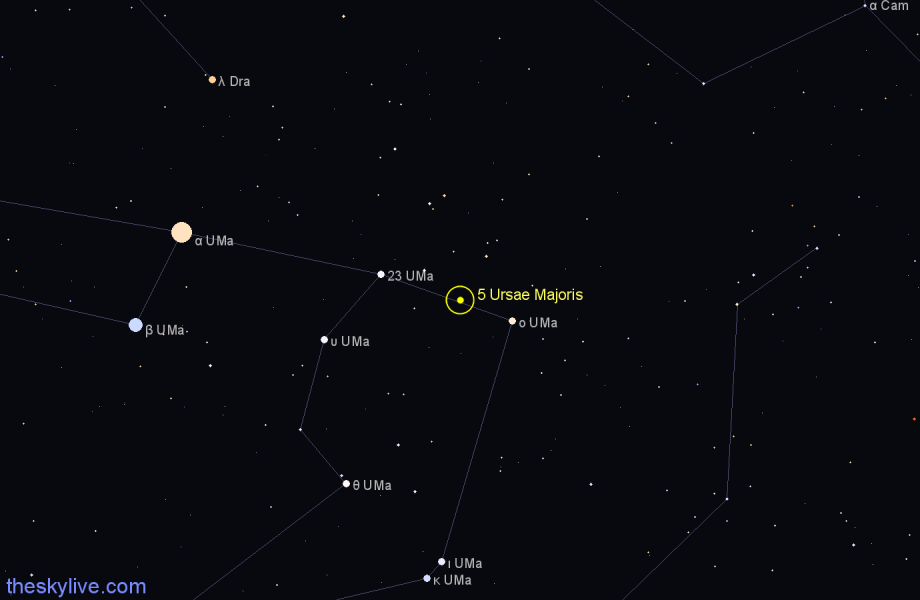 Finder chart 5 Ursae Majoris star