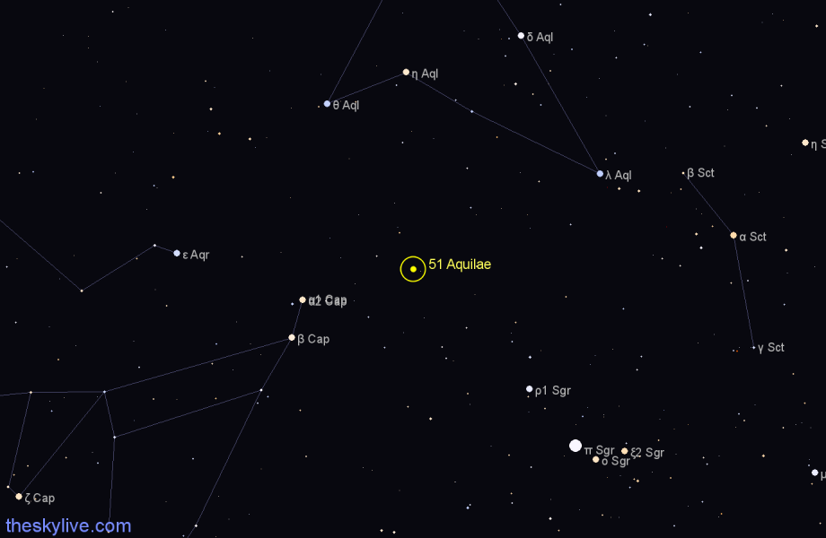 Finder chart 51 Aquilae star