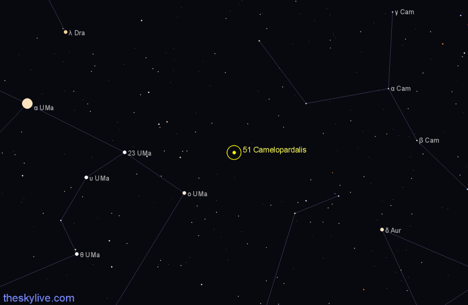 Finder chart 51 Camelopardalis star