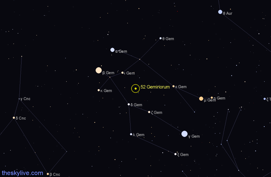 Finder chart 52 Geminorum star