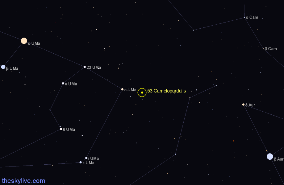 Finder chart 53 Camelopardalis star