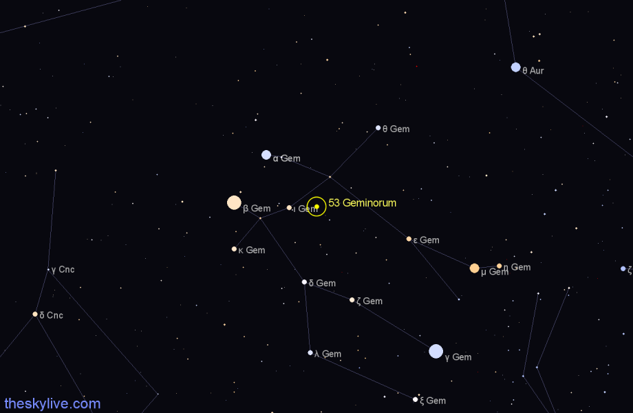 Finder chart 53 Geminorum star