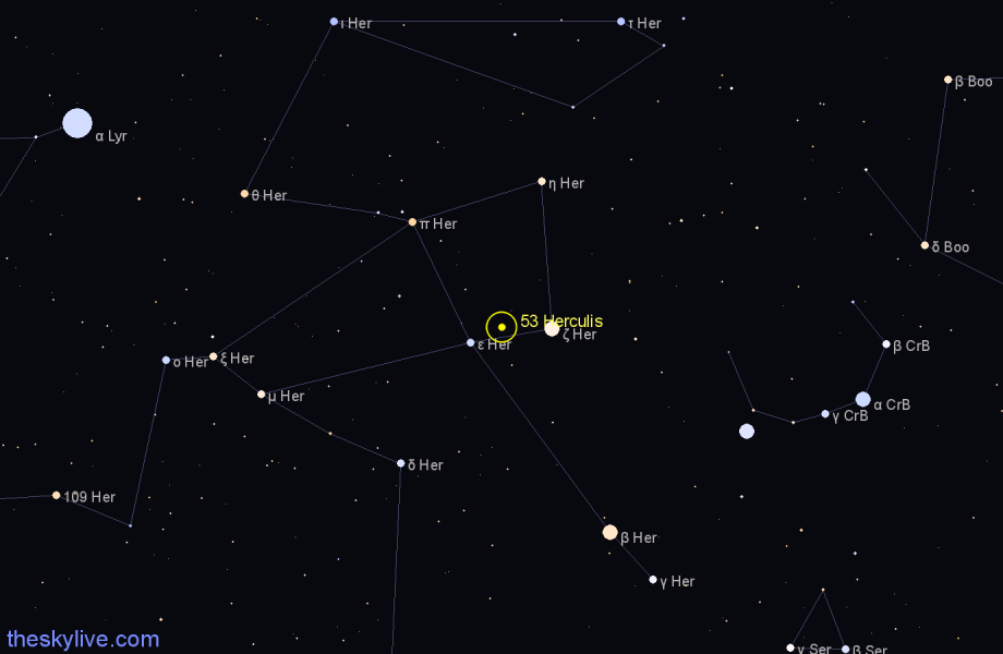 Finder chart 53 Herculis star