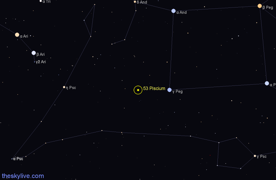 Finder chart 53 Piscium star