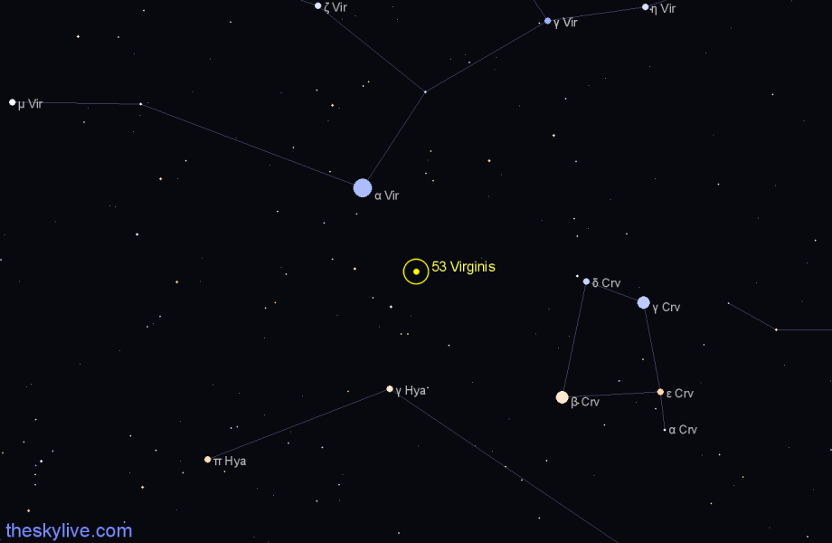 Finder chart 53 Virginis star