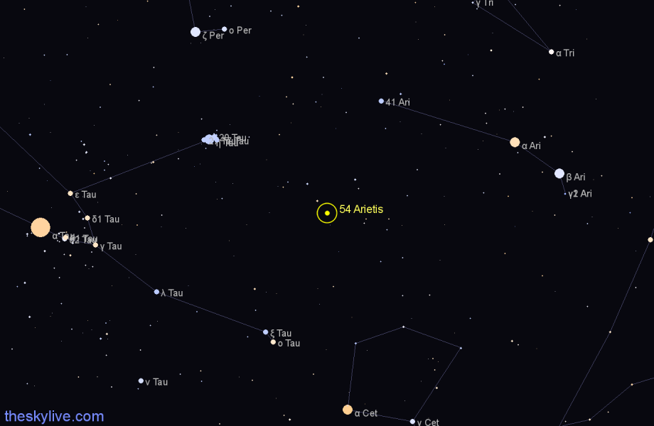 Finder chart 54 Arietis star
