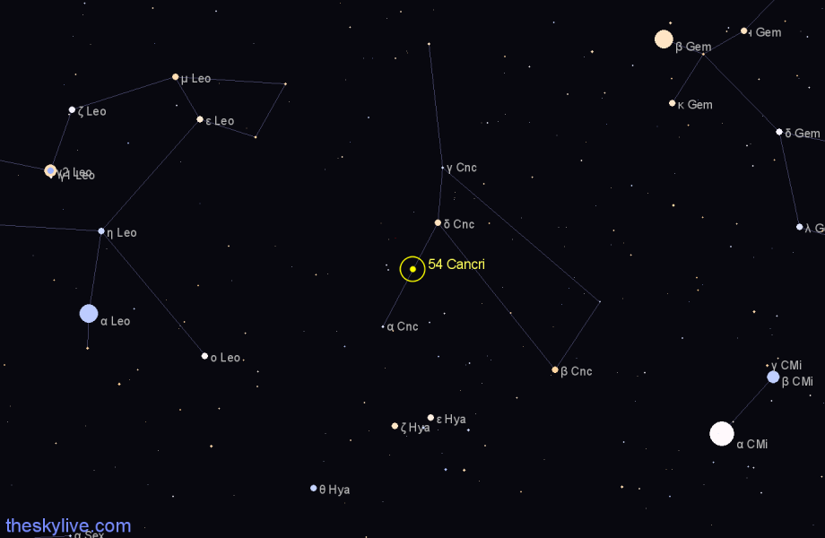 Finder chart 54 Cancri star