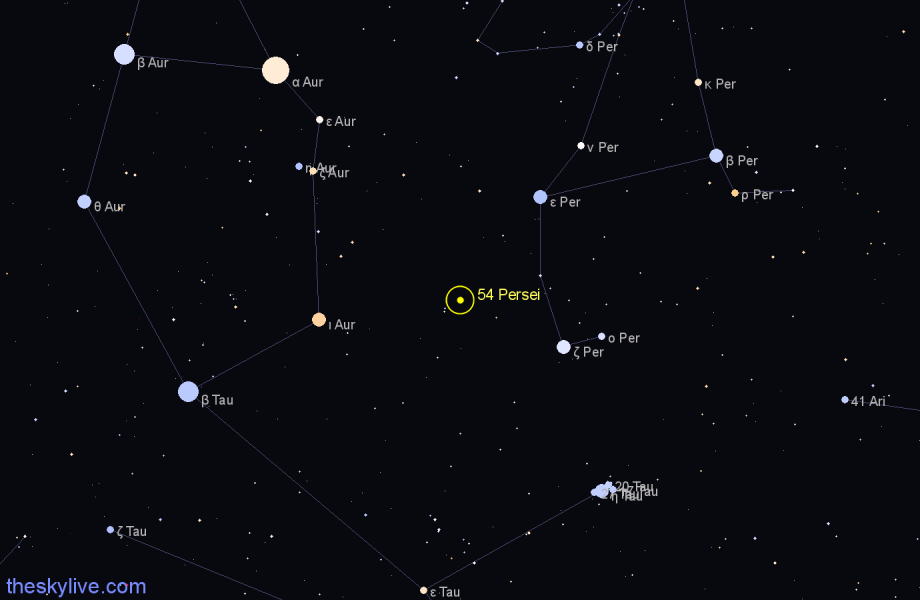 Finder chart 54 Persei star
